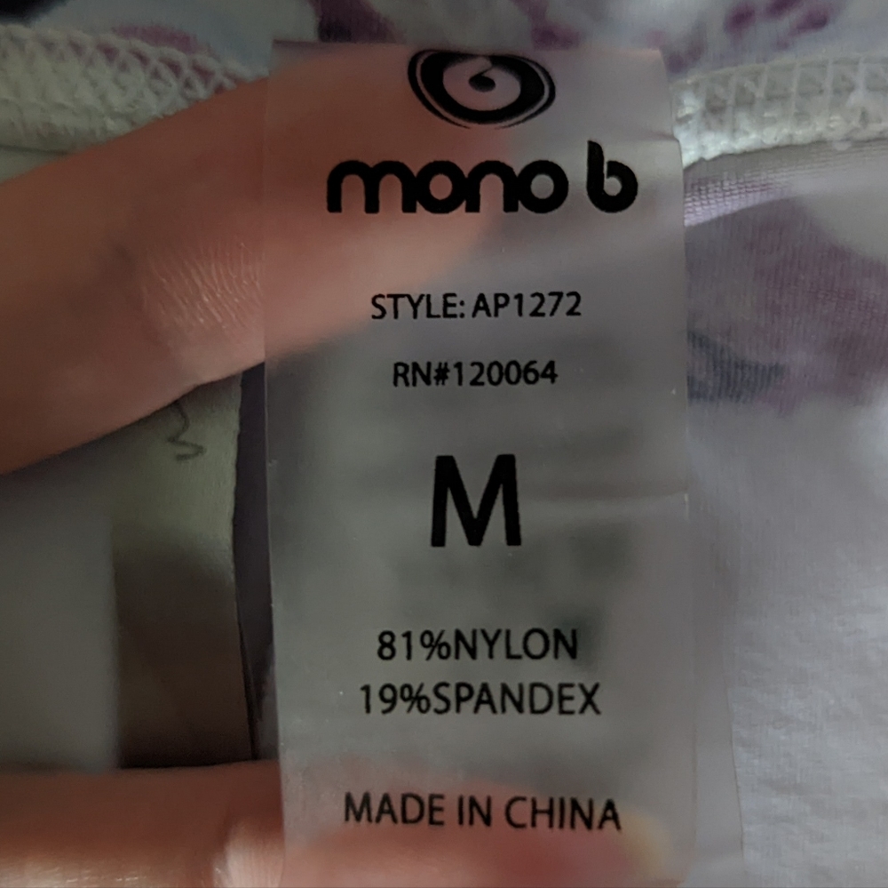 Mono b Purple & White Active Leggings Size Medium - Picture 5 of 7